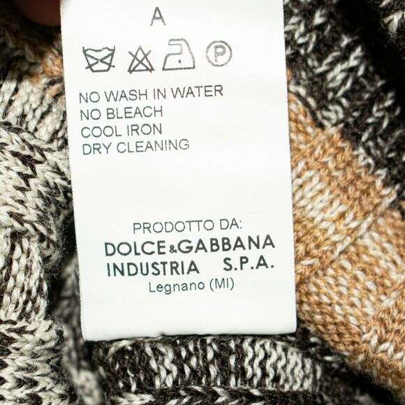 DOLCE & GABBANA Wool Knit V-neck Sweater Vest Color-block Size 40 - Picture 7 of 10